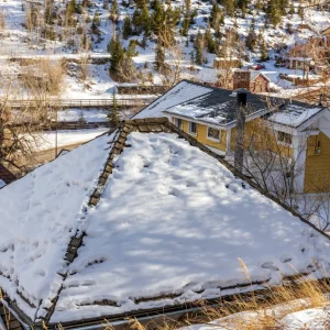 Snow on roofs in Colorado